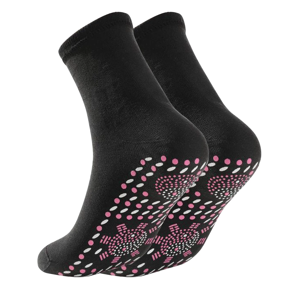 1pair Unisex Winter Warm Self-Heating Health Socks Pain Relief Outdoor Anti-Cold Therapy Magnetic Thermal Stockings Men/Women