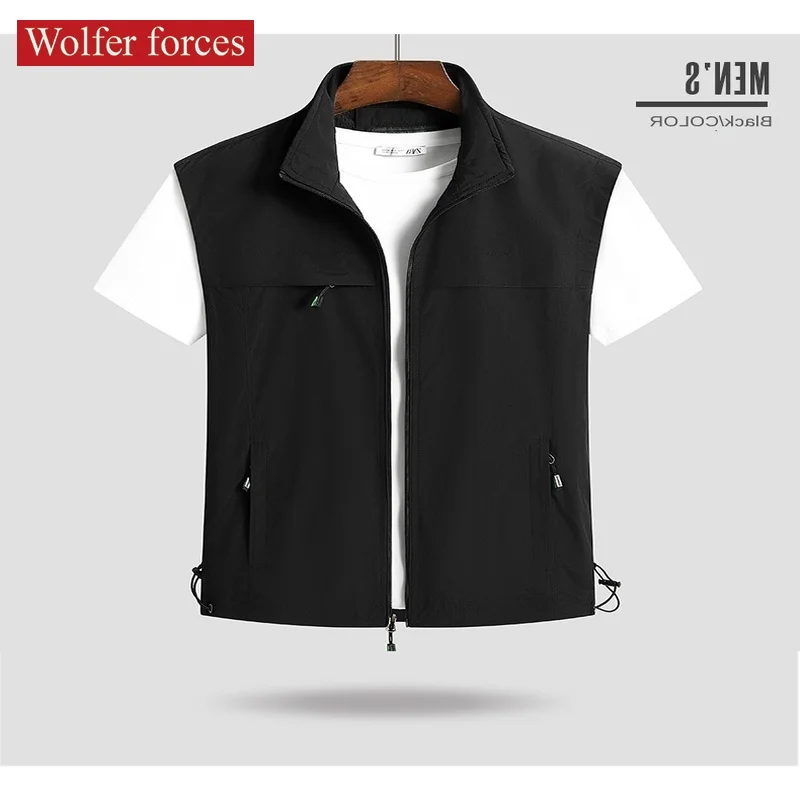 Mens Overcoat Reporter Vest Waterproof Fishing Outdoor Men's Clothing Trekking Sweatshirts Mesh Bigsize Unloading Luxury