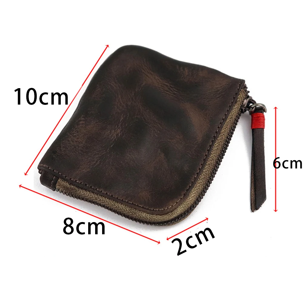 Leather Coin Purse,for Women&Men Vintage Handmade Wallet,Mini Card Holder Bag,Zipper Purses 6