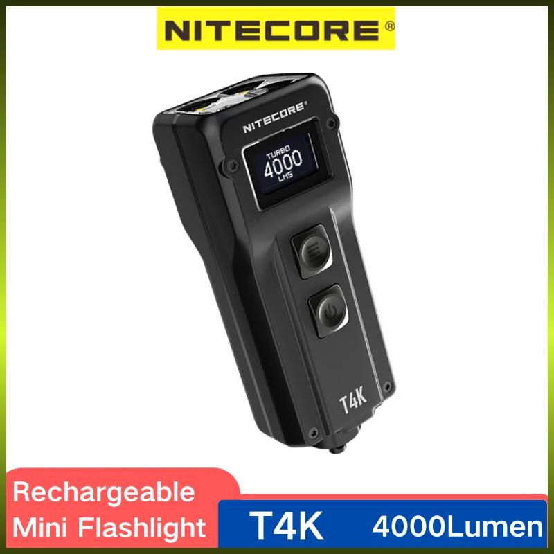 NITECORE T4K Keychain Flashlight 4000Lumens USB Rechargeable With 4