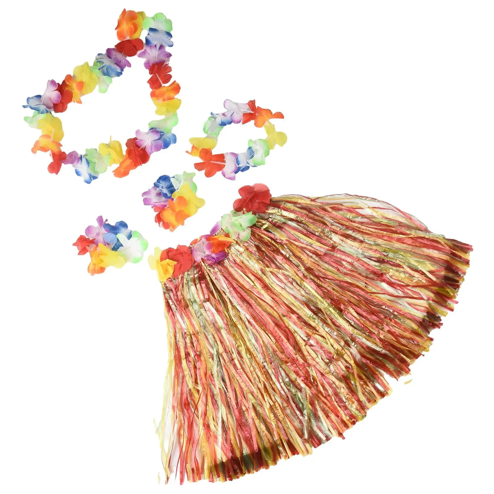 

Costume Grass Skirt Plastic Decoration Holiday Playing Flower Wristband Garland Fancy Suit Kids New Funny Suitable