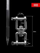  8-Shape 304# Stainless Steel Rotating Ring Wire Rope Connect Shackle  Fast Unloading Hook Hasps Connecting Buckle Size M4 to M16 