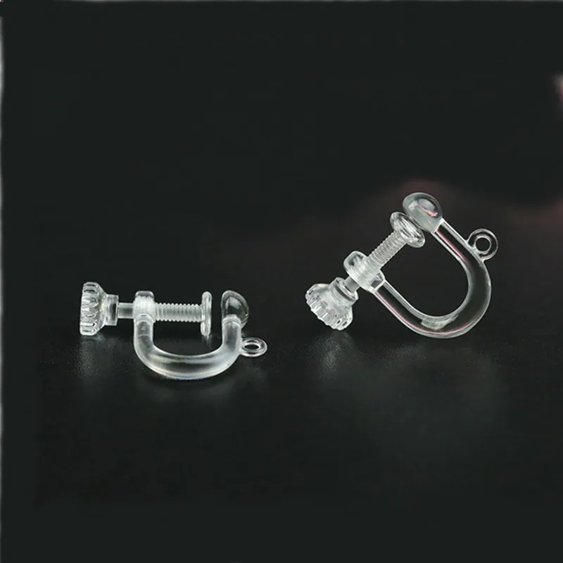 UNNAIER 1/Pair Resin Ear Clip Accessories0.70.80.9mm Transparent Invisible  Clip Female No Pierced Earrings to Ear Clip Converter