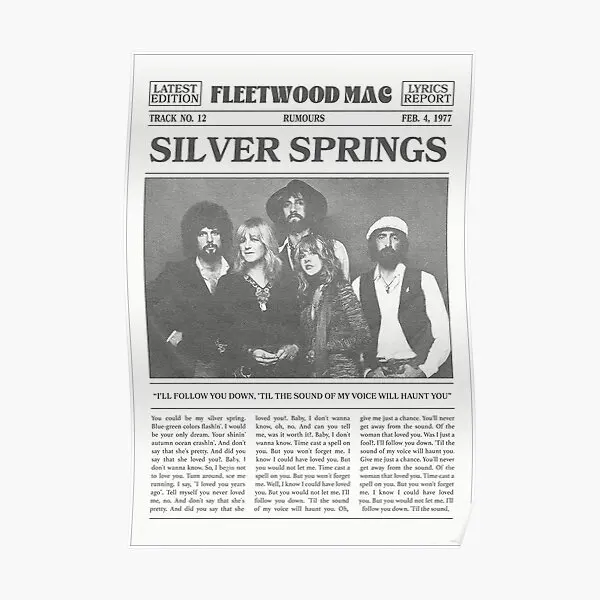 

Band Fleetwood Rumours Silver Springs Poster Modern Painting Art Funny Print Decor Room Decoration Vintage Wall No Frame