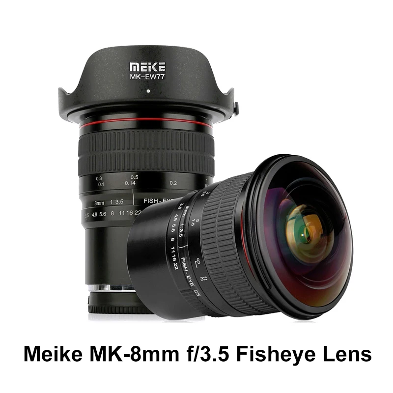 Meike 8Mm F3.5 Obiettivo Ottico Grandangolare Mf Fisheye Per Canon Nikon Sony Fuji Dslr E Mirrorless