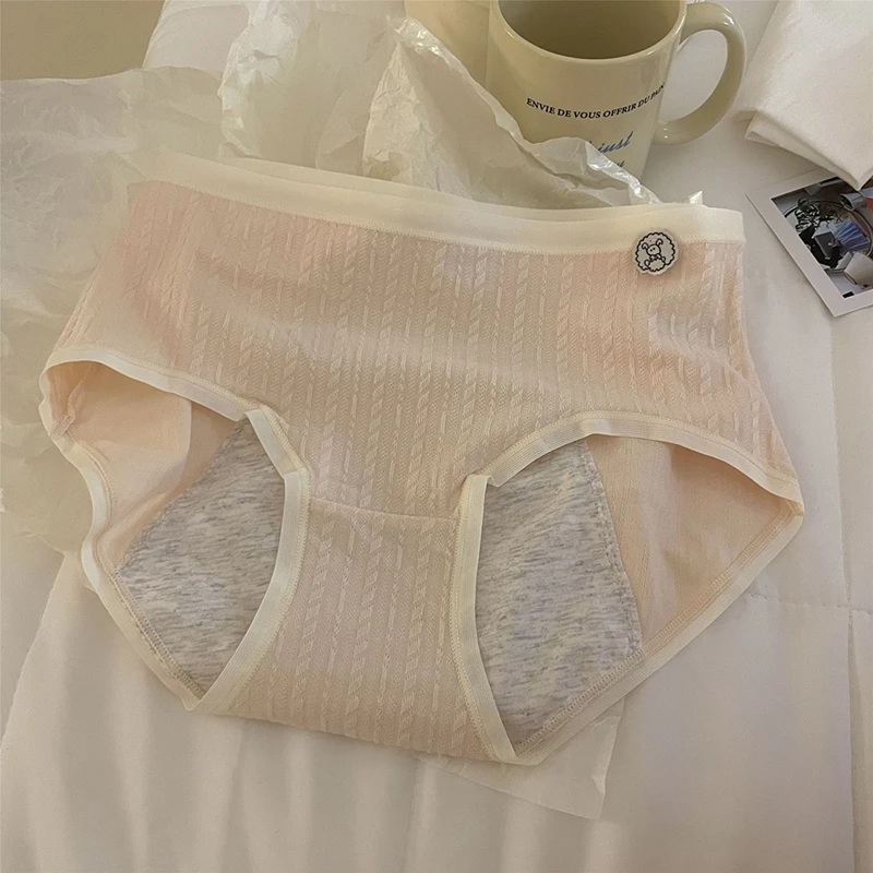 5Pcs Women Large Size Physiological Underwear Cotton Soft Safety Hygiene Mid-waist Leak-proof Pocket Women's Menstrual Underwear