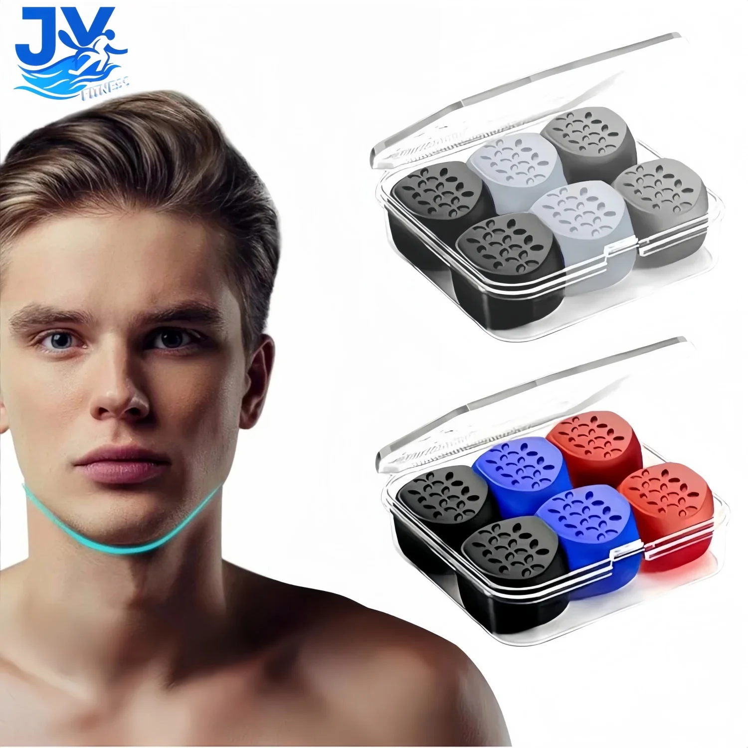 6pcs/Box (40+50+60LBS) Silicone Jaw Line Exerciser Ball Jaw Line Trainer Face Facial Muscle Trainer Chew Ball Training
