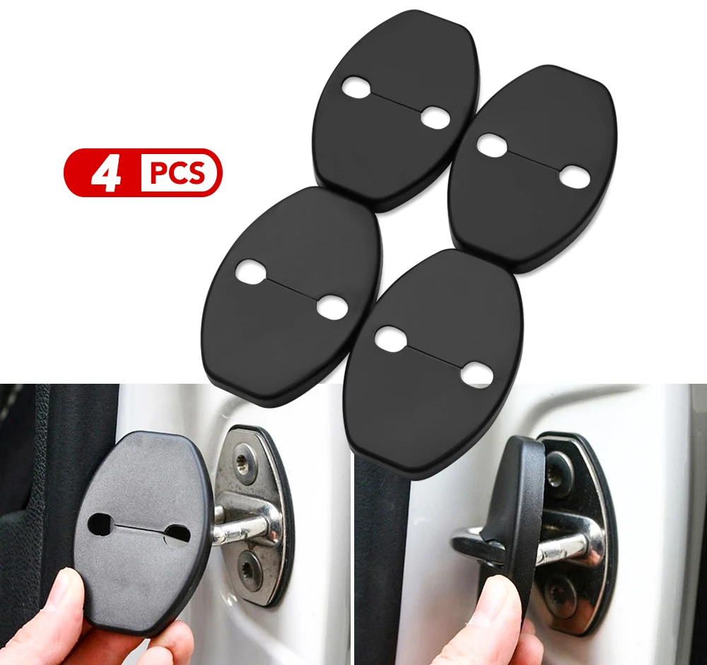 4pcs Car Door Lock Cover For Volkswagen Vw Golf Polo Cc Bora Passat Gtd