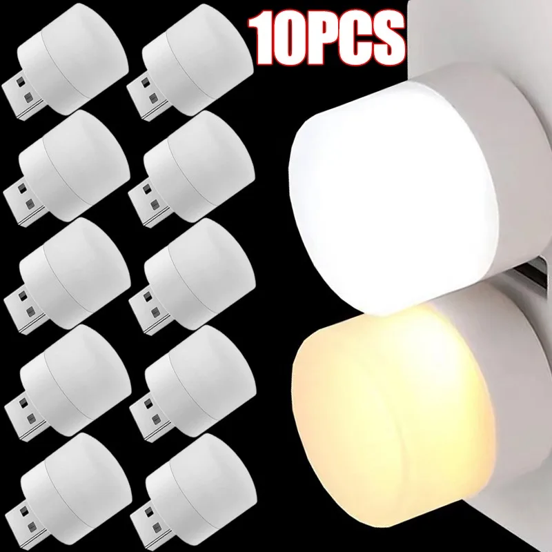 Description Picture 2 of item1/10Pcs USB LED Plug Lamp 1W Portable Warm Light Eye Protection USB Mini Book Light Computer Mobile Power Charging Night Light
