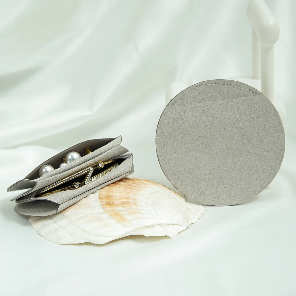 10 Stück 7 x 7 cm runde Schmuckbeutel aus Mikrofaser, Schmuckverpackungsbeutel, Hochzeitsgeschenke, Geburtstag, kleiner Geschenk-Organizer, tragbare Tasche – Detail 8