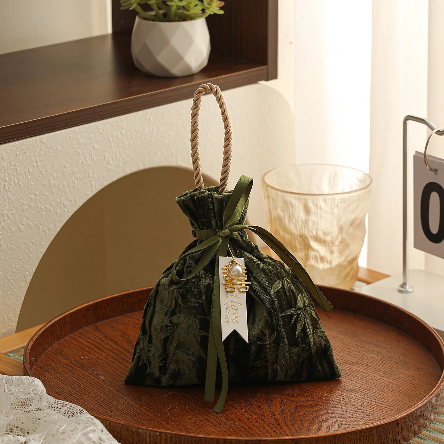 Velvet Wedding Candy Bag Gift Bag Portable Drawstring Ribbon Bow Bag High Quality Wedding Party Candy Pouch Jewelry Bag