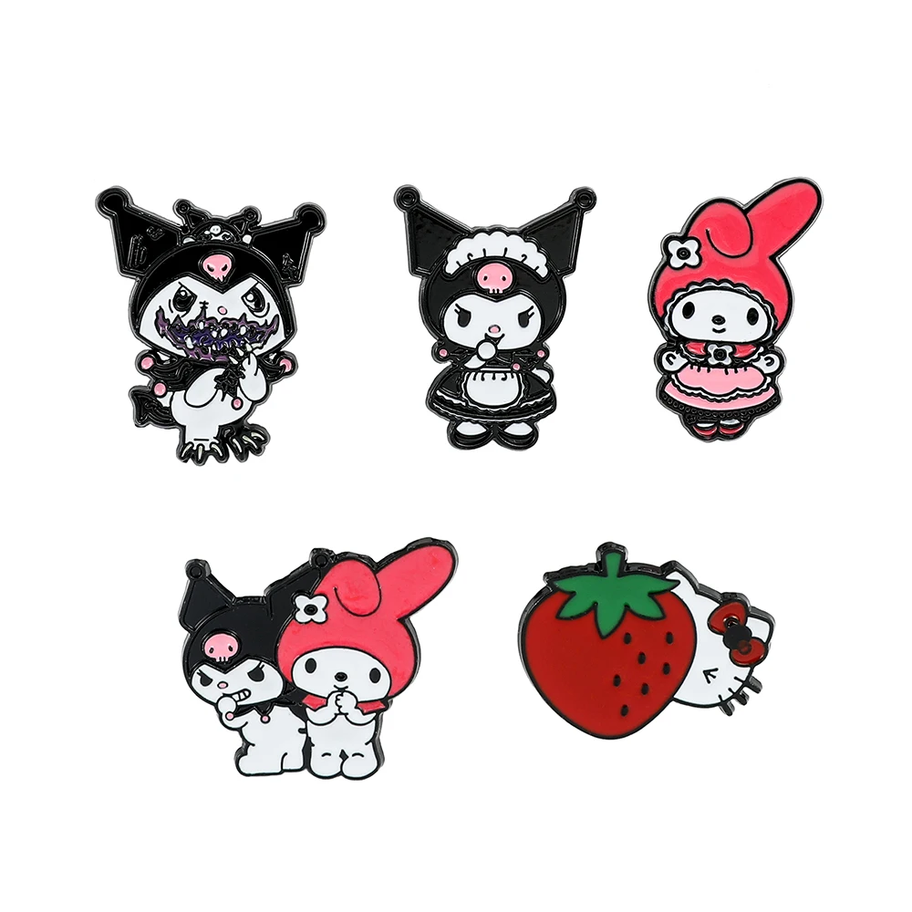 

Эмалированные заколки для рюкзака Sanrio, милые металлические значки с мультяшным рисунком Hello брошь-Кошечка для женщин Kawaii Kuromi My Melody, аниме, ювелирные изделия