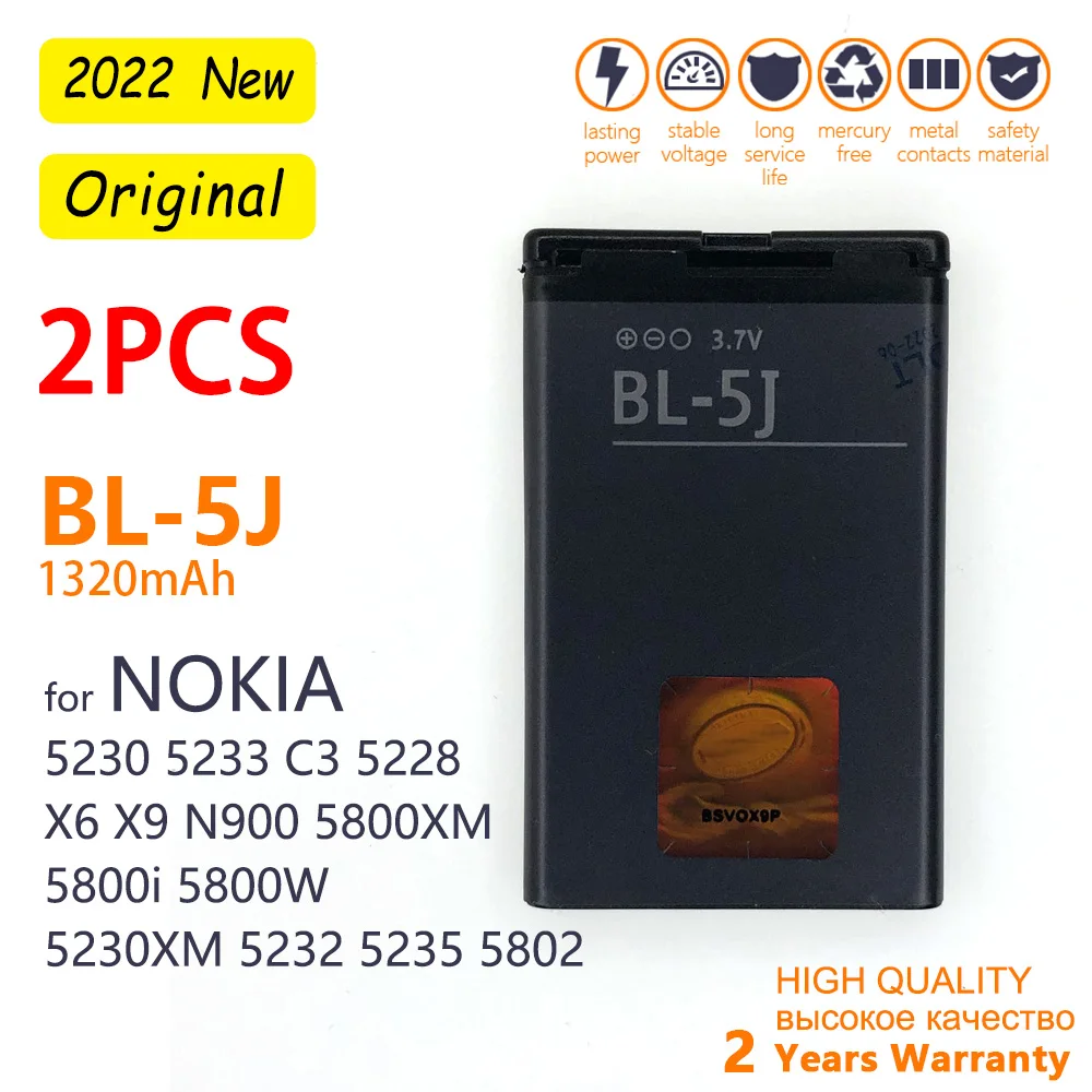 Batteria Per Nokia Lumia 520 530 525 X1-01 5230 5233 5235 5800XM X6 C3 5802i 1320mAh BL 5J BL-5J 124