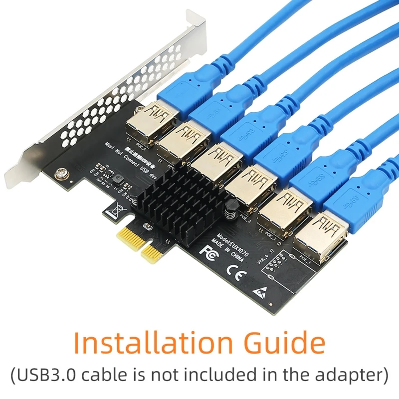 

PCI для 1X–16X Powered Riser Карта расширения PCI-E 1–6 внешних слотов PCI-E 16X Карта расширения Riser для Minin