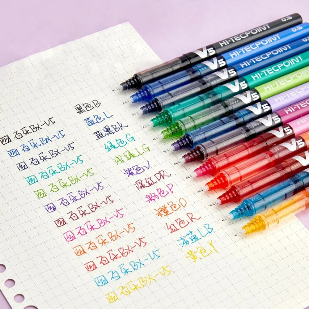 Gel Pens 3pcs Japan PILOT Straight Liquid Type 0.5mm Large Capacity Needle Tip BX-V5 For Writing School Office Stationery