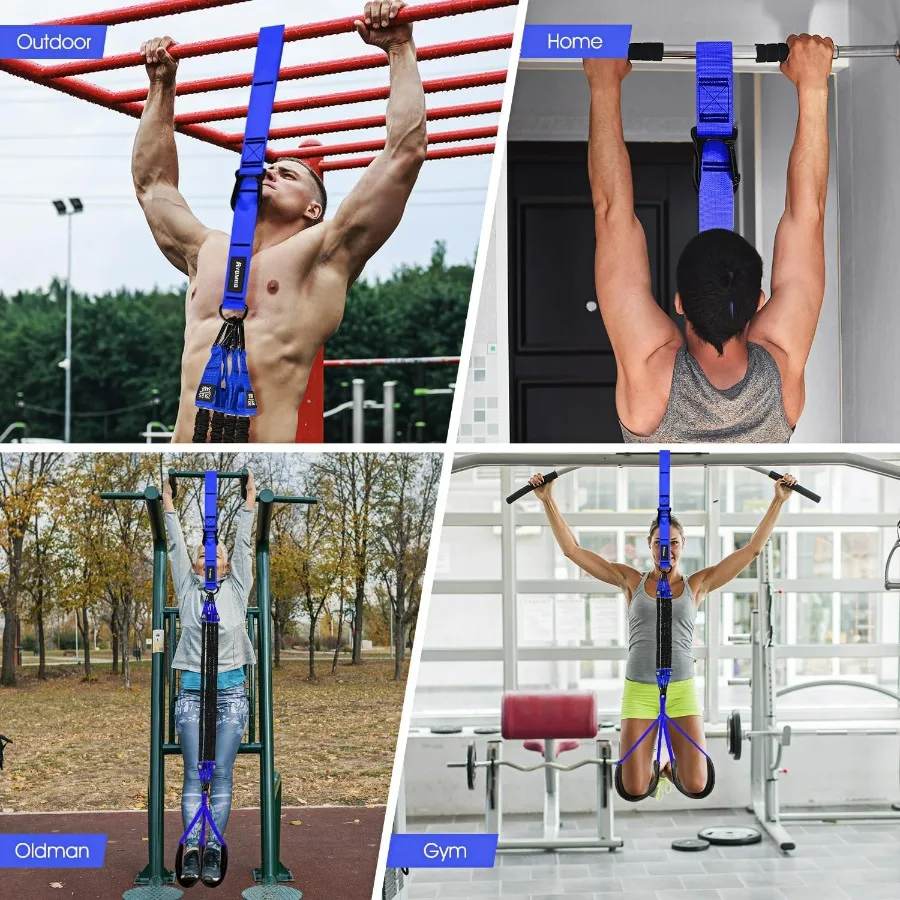 Pull Up Assistance Bands, Resistance Bands for Pull Up Bar Workout, Adjustable Heavy Duty Pull Up Assist Equipment with 4 Assist