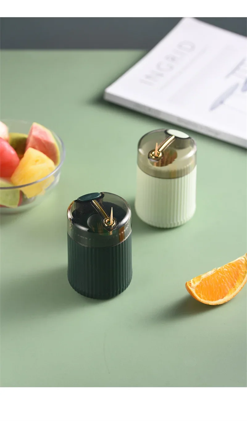 Pop-up Automatic Toothpick Dispenser Portable Plastic Toothpick Holder Container Creative Press Toothpick Storage Box Organizer