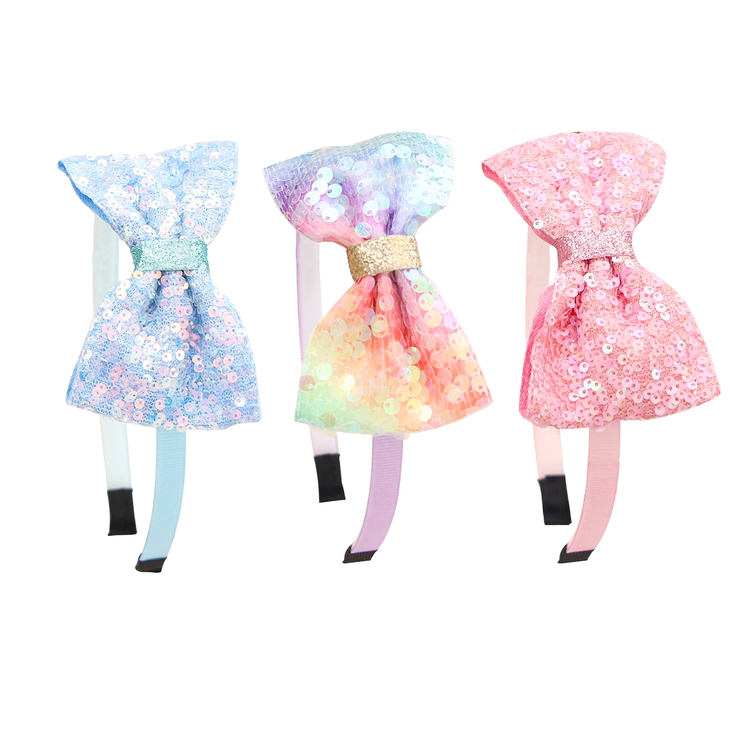1pc/3pcs Nette Pailletten Haar Bögen Stirnbänder für Mädchen 4 zoll Glitter Bögen Haarbänder Kinder Hairhoops kinder Haar Zubehör
