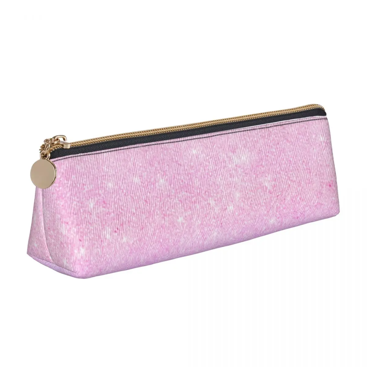 Elegante Astuccio In Pelle Blu Rosa Ombre Arcobaleno Glitter Print Cool Zipper Pencil Box School Teens Triangle Pen Bag