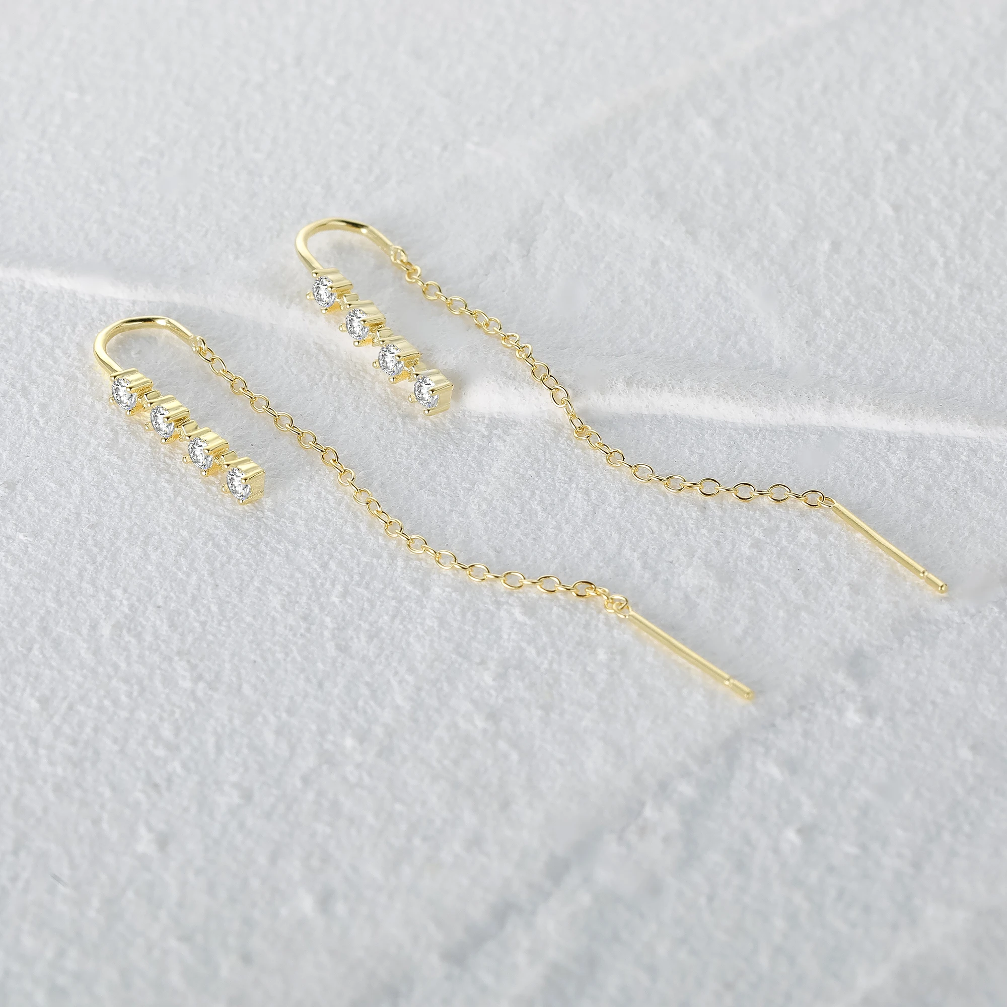 925 Sterling Silver Long Chain Tassel Threader Earrings Colored Zircon Snake Padlock Key Pendant Dangle Earrings Jewelry dangle earrings drop earrings pendant earrings long earrings crystal tassel earrings