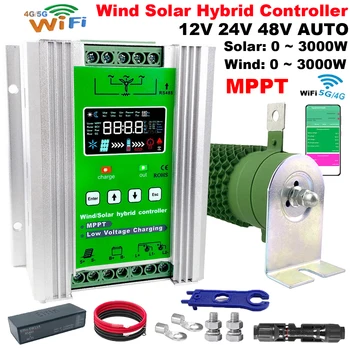 2000W 2500W 1500W 12V 24V 48V MPPT Hybrid Solar Controller กังหันลมแบตเตอรี่ Equalizer wifi โหลดจอแสดงผล LCD Lifepo4 ทั้งหมด 1