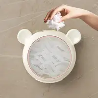 Boîte de film de cuisine domestique pratique ; Rangement mural anti-poussière ; Organisateur d'enveloppe en plastique ; Couvercle de boîte de couverture alimentaire en forme de support. 5
