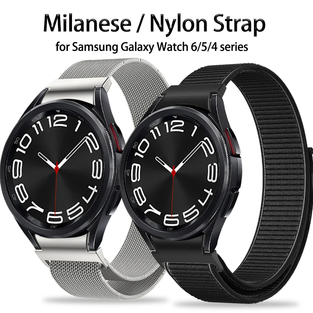

Milanese/Nylon Loop Strap for Samsung Galaxy Watch 6 Classic 43Mm 47Mm No Gaps 20Mm Band Bracelet Galaxy 4 5 6 40/44Mm 5Pro 45Mm