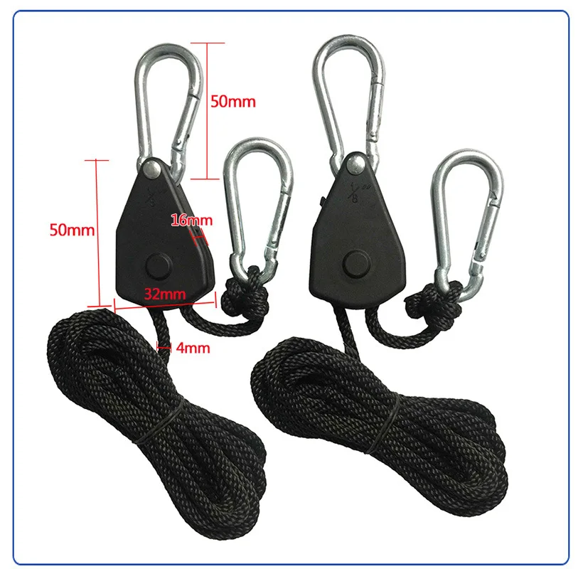Pulley Ratchets Kayak And Canoe Boat Bow Stern Rope Lock Tie Down Strap 1/8 Inch Heavy Duty Adjustable Rope Hanger