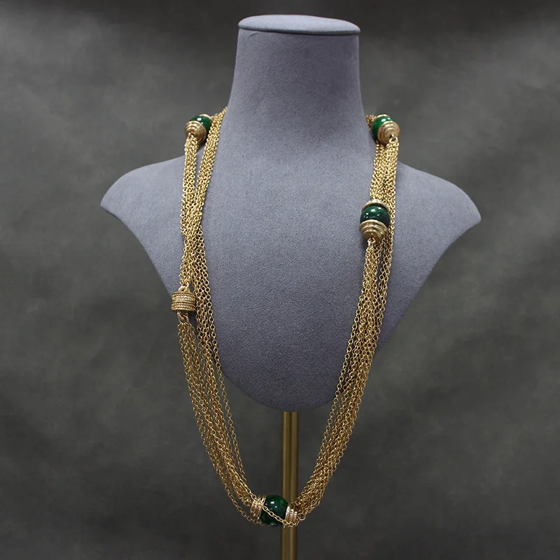 

European and American retro multi-layer stone necklace