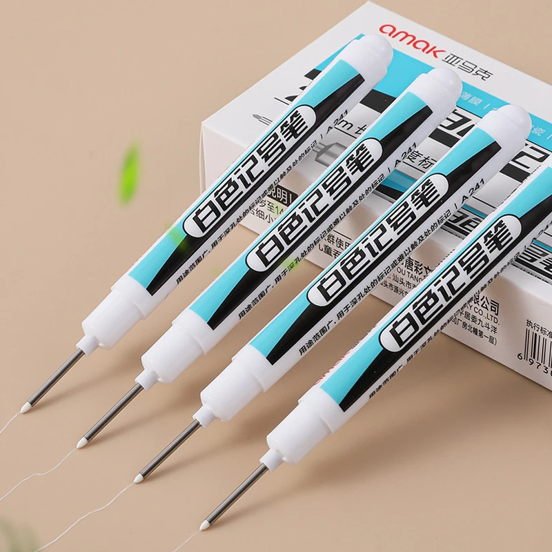White Marker Set Oily Fine Tip Courier Waterproof Non-Fading Greeting Card Tire Glass Highlighter Pen Can Not Be Erased 10pcs