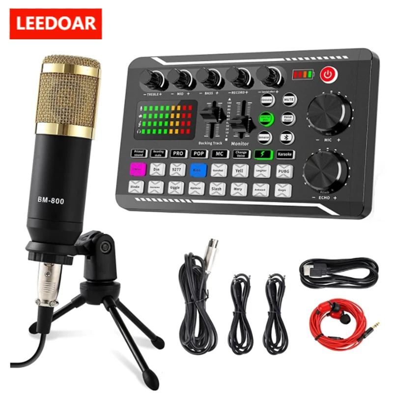 F998 BM800 Set Portable Sound Card Kit Studio Music Mixer Noise Reduction Microphone Voice Live