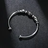 Metal Stainless Steel Classic Jewelry Unisex High Quality Smooth Double Ball Head Waterproof Accessories Vintage Open Bracelet 4