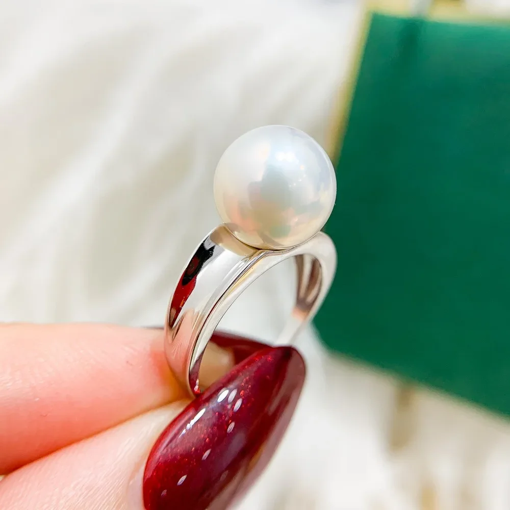 

DIY Pearl Ring Accessories S925 Sterling Silver Ring Empty Set Fashion Gold Silver Jewelry Set Fit 11-14mm Circle Z270