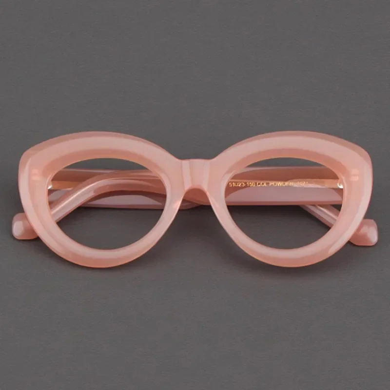

New Acetate frame Women Fashion Style Cat Eye Pink Retro Bold Frame Eyewear Optical reading Myopia Prescription glasses for Men