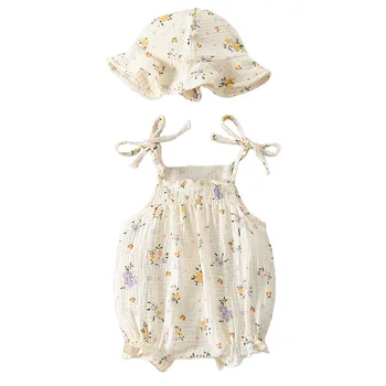 Combinaison florale pour bébé d'été, 3-18 mois, tenue pour bébé de 2 pièce