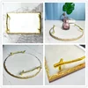 Luxury Natural Marble Branch Shaped Handle With Golden Edge Tray For Living Room And Home Items Storage And Placement 1