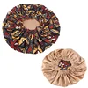 Extra Large Satin Women Beauty African Print Bonnet Sleep Night Cap Head Cover Elastic Chemo Caps Hair Loss Headscarf Hat Wraps 5