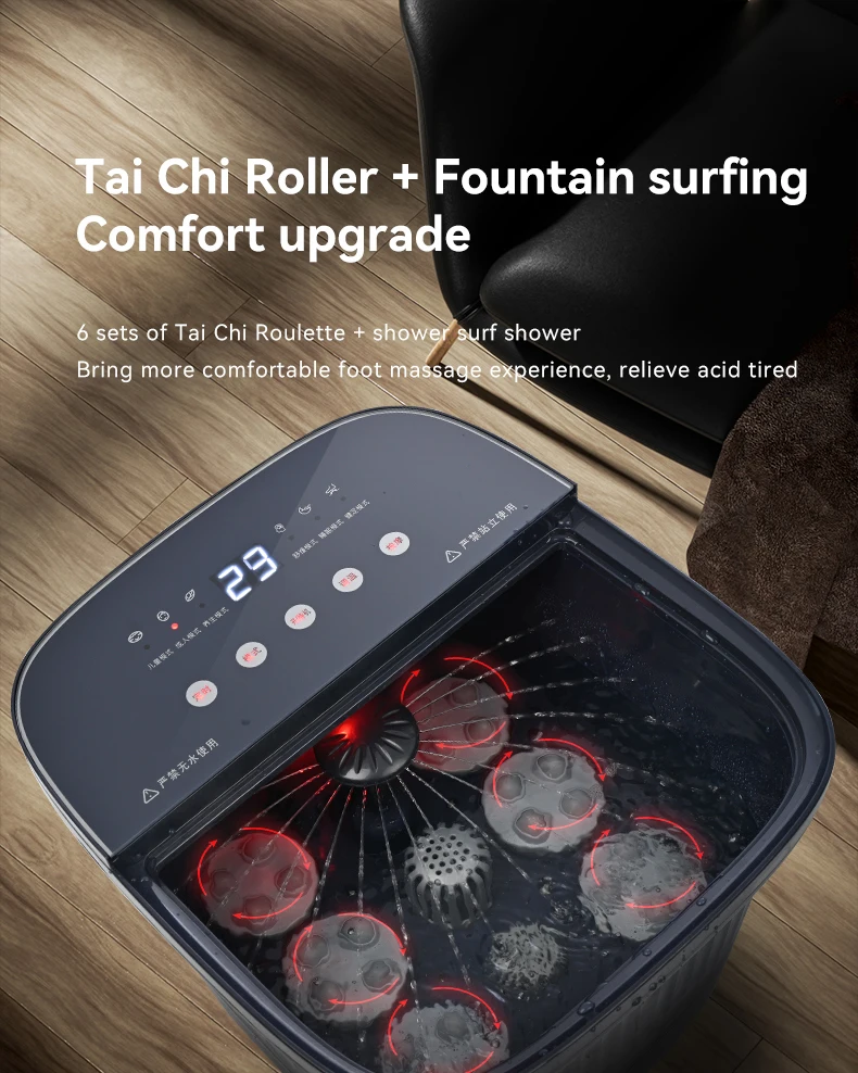 Description Picture 4 of itemNew Design Foot Bath Washing Machine Basin Electric Heating Foot Bath Shiatsu Foot Massage Spa Massager Portable Pedicure Bowl