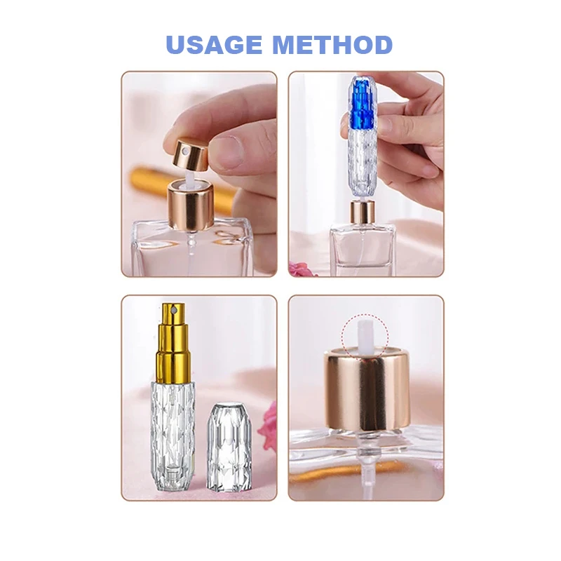 5ml High-Grade Empty Refillable Perfume Crystal Bottom Bottle Cosmetic Containers Parfum Atomizer Spray Dispenser Portable refillable perfume bottle