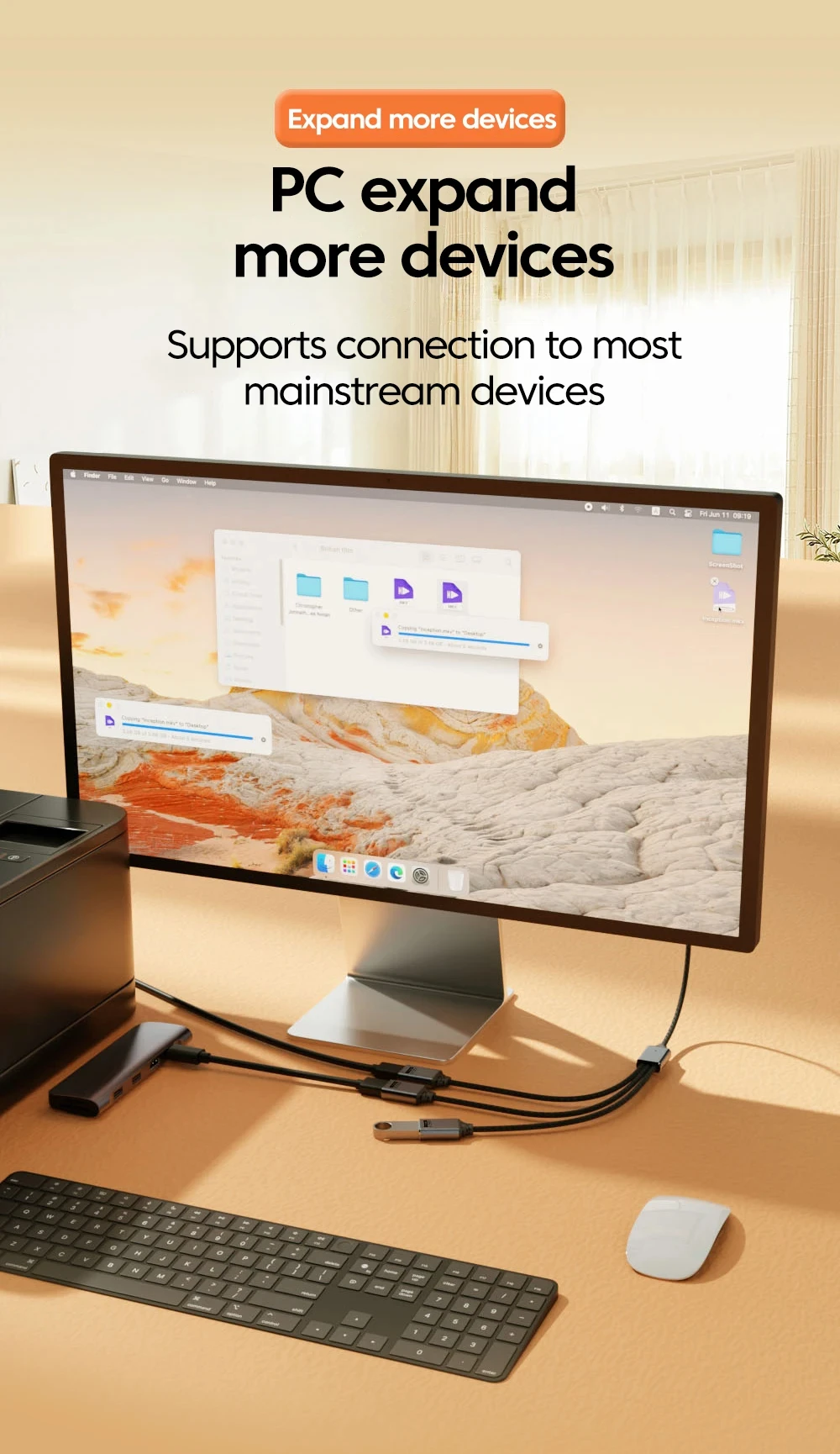 Usb Hub 3 In 1 With Usb A And Type C Multi Port Adapter For Data_voghion.com