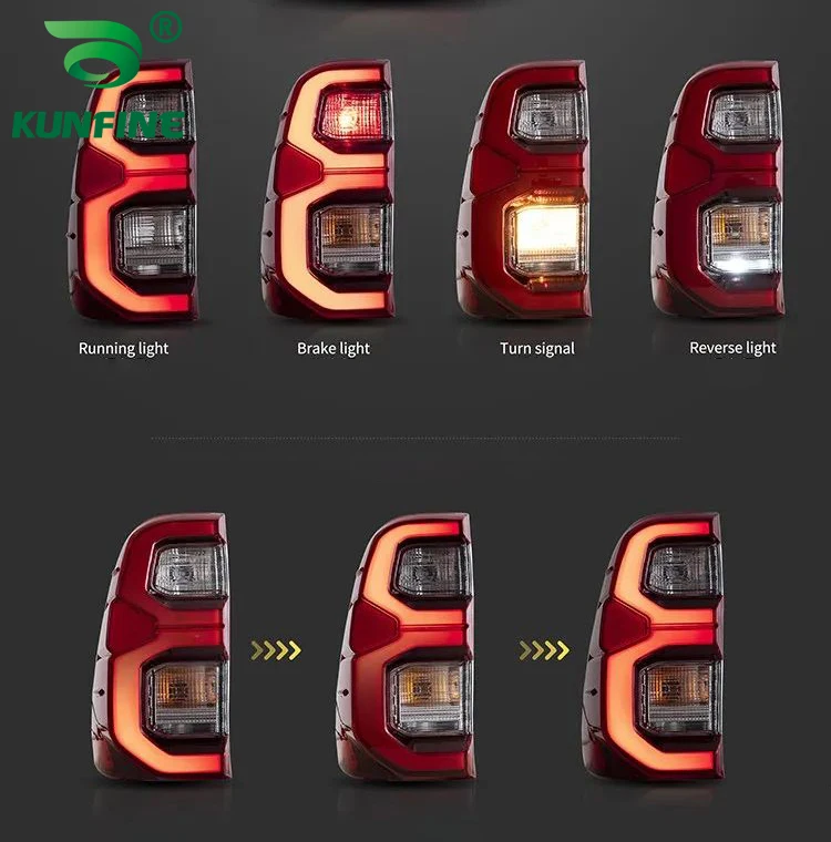 

Pair Of Car Tail Light Assembly For Toyota Hilux 2015 2016 2017 2018-2020 LED Brake Signal light Car led Tail light Tuning Parts