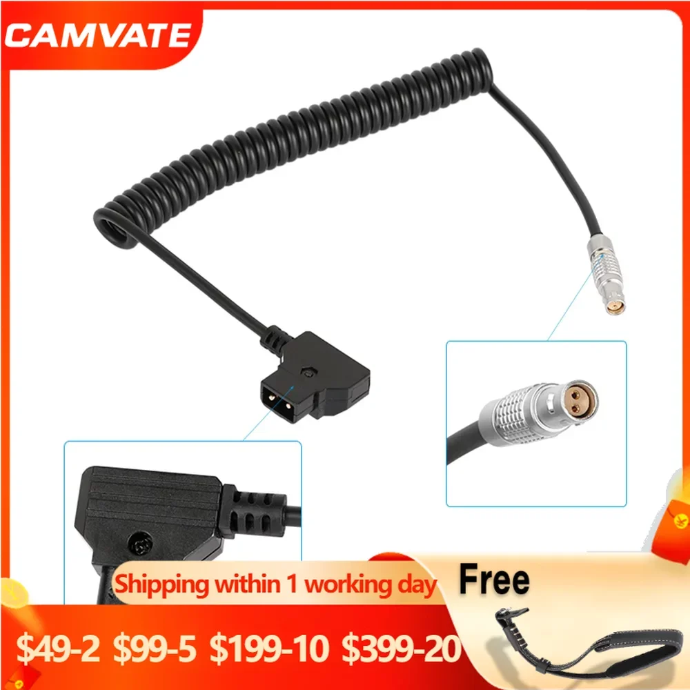 Connettore Femmina Dritto A 2 Pin Camvate A Connettore D-Tap Maschio A 2 Pin Cavo Adattatore Di Alimentazione A Spirale Per Telecamera Cinema Komodo 6