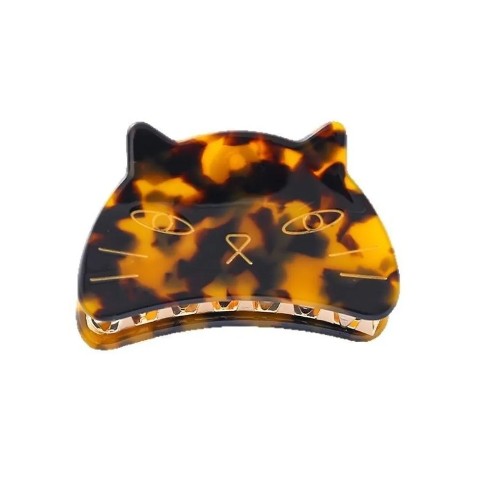 Süße Cartoon-Katzen-Haarspange, große Tier-Metall-Klauenklammer, Haar-Accessoires, Acetat-Haarnadel – Detail 2