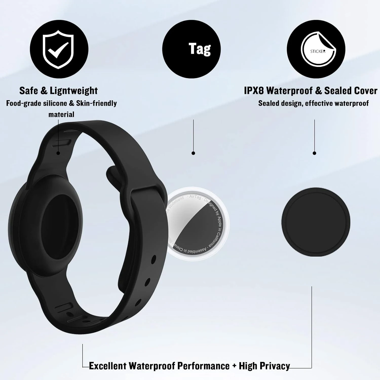 Waterproof Silicone Anti-Loss GPS Tracker Bracelet Case