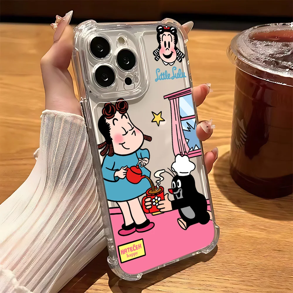 Adorable Little Lulu Transparent Phone Case - Cute Girl Design