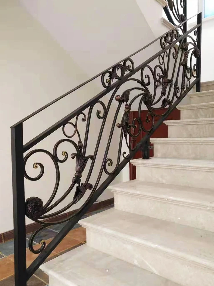 Spiral stair without beam dark arc stair glass handrail Steel structure straight ladder curved steel handrail