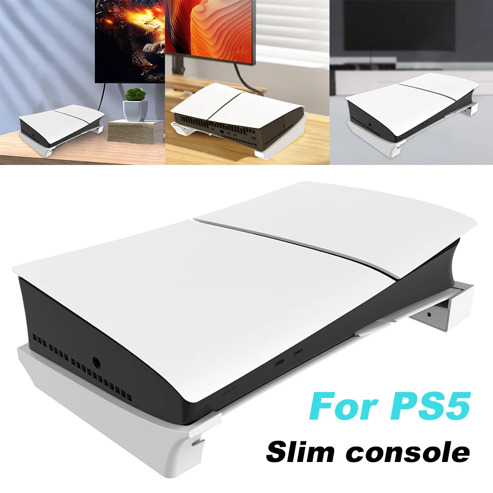 PS5 슬림 게임 콘솔 베이스 스탠드 거치대, 플레이스테이션 5 슬림 디스크 및 디지털 에디션용 수평 스탠드, 콘솔 액세서리