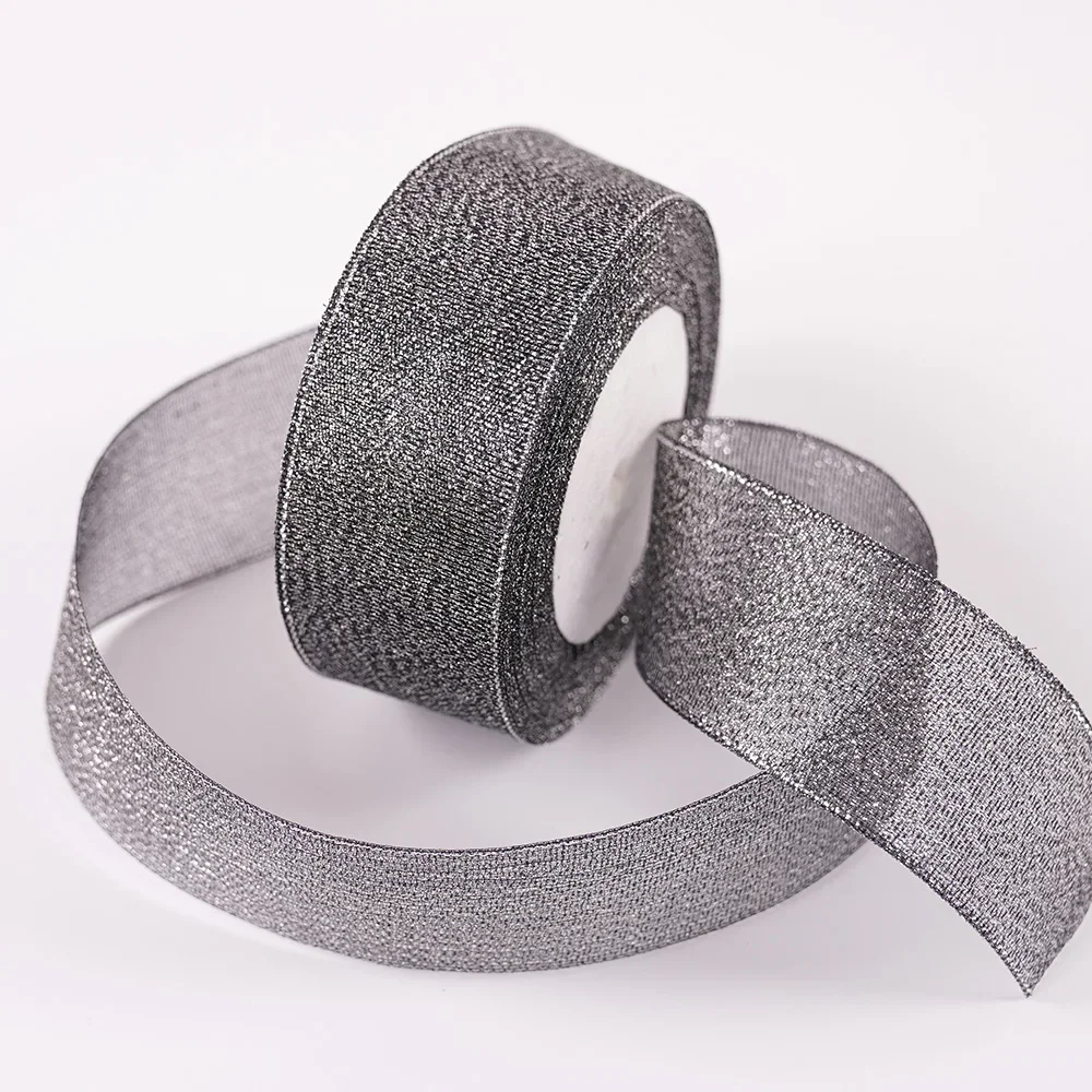 Glitter Organza Ribbon Bow for Decorations and Gift Wrapping, 40mm x 22m