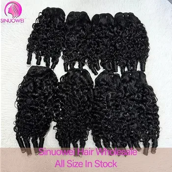 Extensioni di capelli ricci vietnamiti 12A, ciocche a doppia tessitura, 100% capelli umani naturali ricci Remy per donne