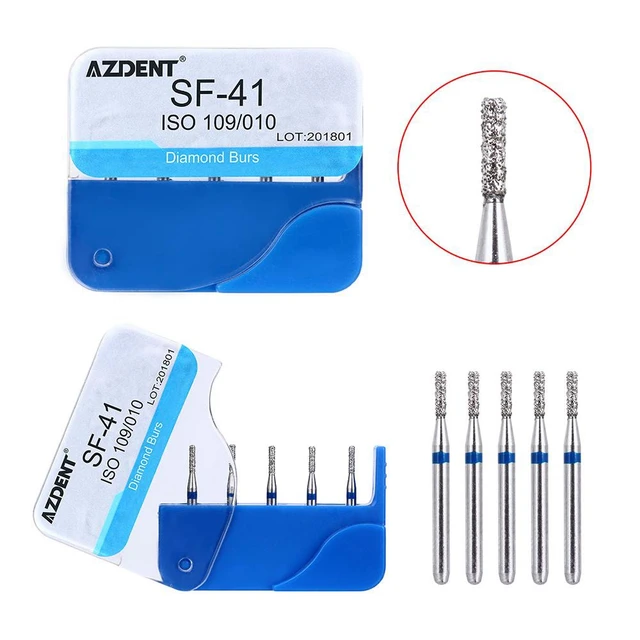 50pcs Dental Diamond Burs Set - SF-41 Friction Grip Drill Bits For High-Speed Handpieces, Diamond Grit Heads